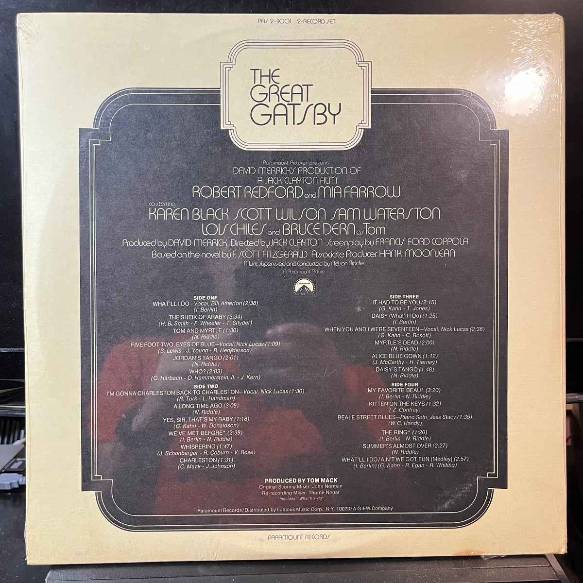 Nelson Riddle And His Orchestra - The Great Gatsby (VINYL 2xLP PARAMOUNT PAS-2-3001 1974) | NEW Mint (M) Mint (M) - SOUNDTRACK / NEW *SEALED*