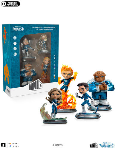 (PRE-ORDER 9/4/25) MiniCo Fantastic Four Metallic First Steps 4 Pack (Large Item, Statue, Collectible,) | - SOUNDTRACK *NEW*