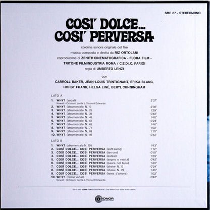 Così Dolce... Così Perversa (Colonna Sonora Originale Del Film)(VINYL) | Mint (M) Mint (M) - SOUNDTRACK *NEW*