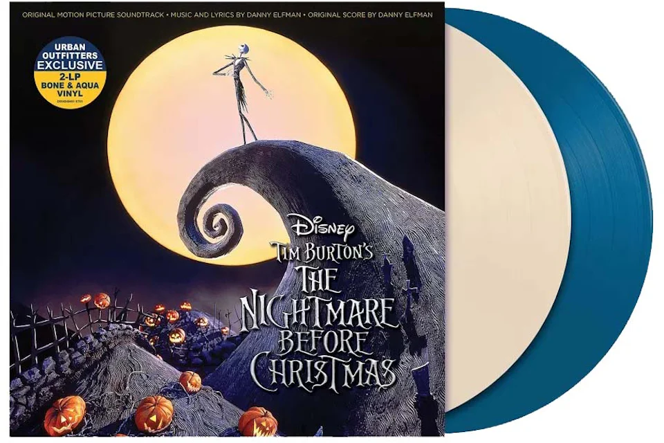 The Nightmare Before Christmas (2x BONE & AQUA VINYL) *SEAM SPLIT* | Mint (M) Near Mint (NM or M-) - SOUNDTRACK *SEALED/COLOR*
