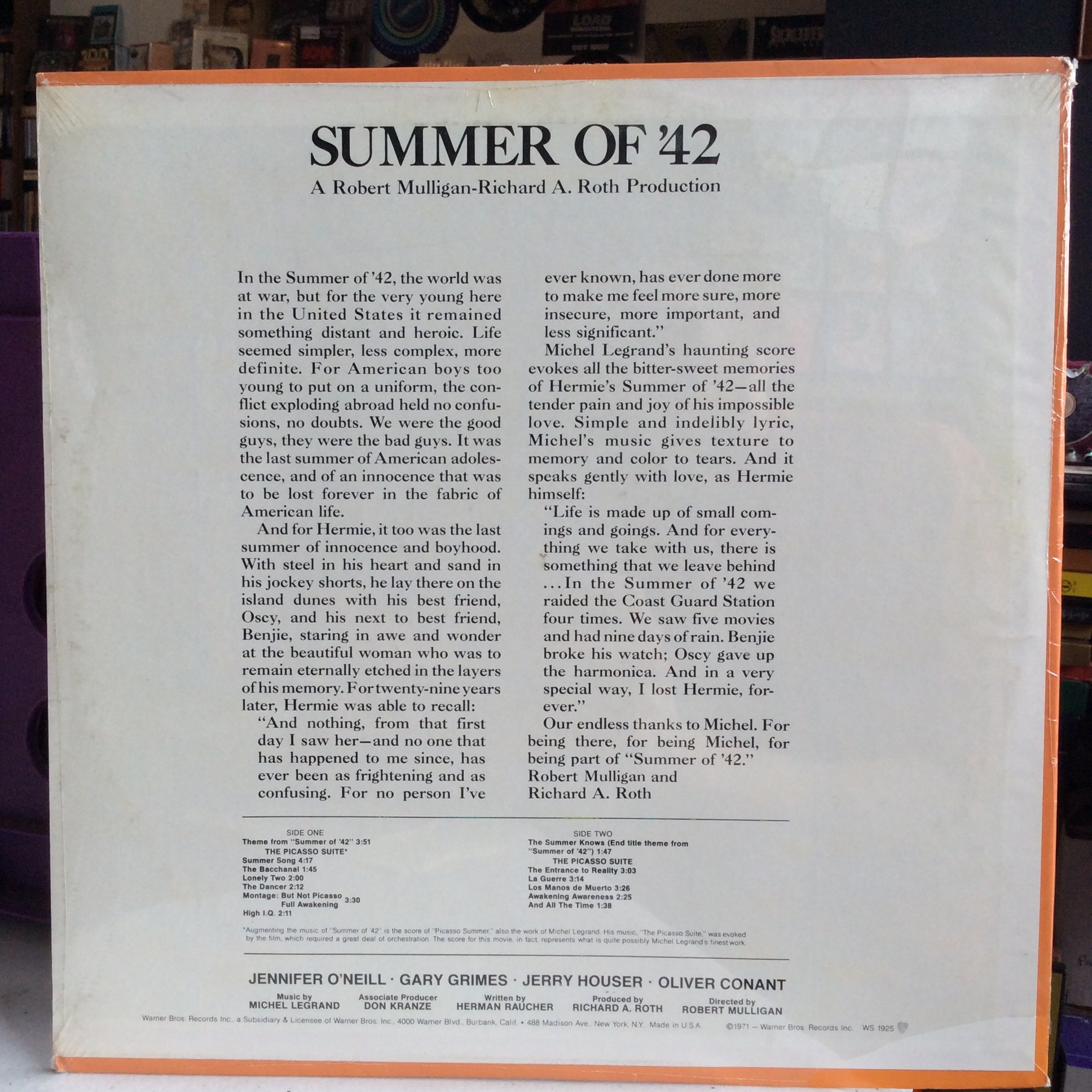 Summer Of '42 (VINYL) | Mint (M) Near Mint (NM) - SOUNDTRACK *SEALED - PRESSING UNKNOWN*