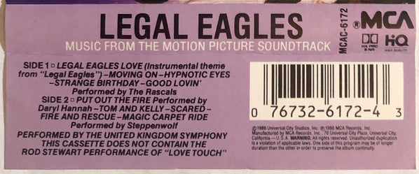 Legal Eagles (Music From The Motion Picture Soundtrack) (CASSETTE) | Mint (M) Mint (M) - SOUNDTRACK *SEALED*