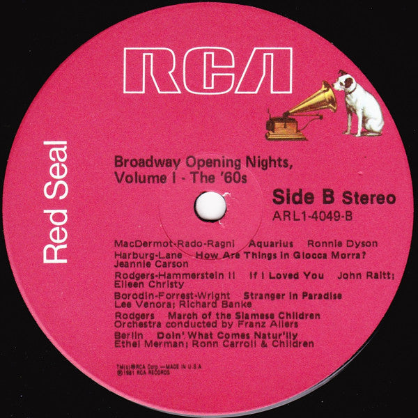 Various - Broadway Opening Nights - Vol. 1 | Mint (M) Near Mint (NM) - SOUNDTRACK *SEALED*