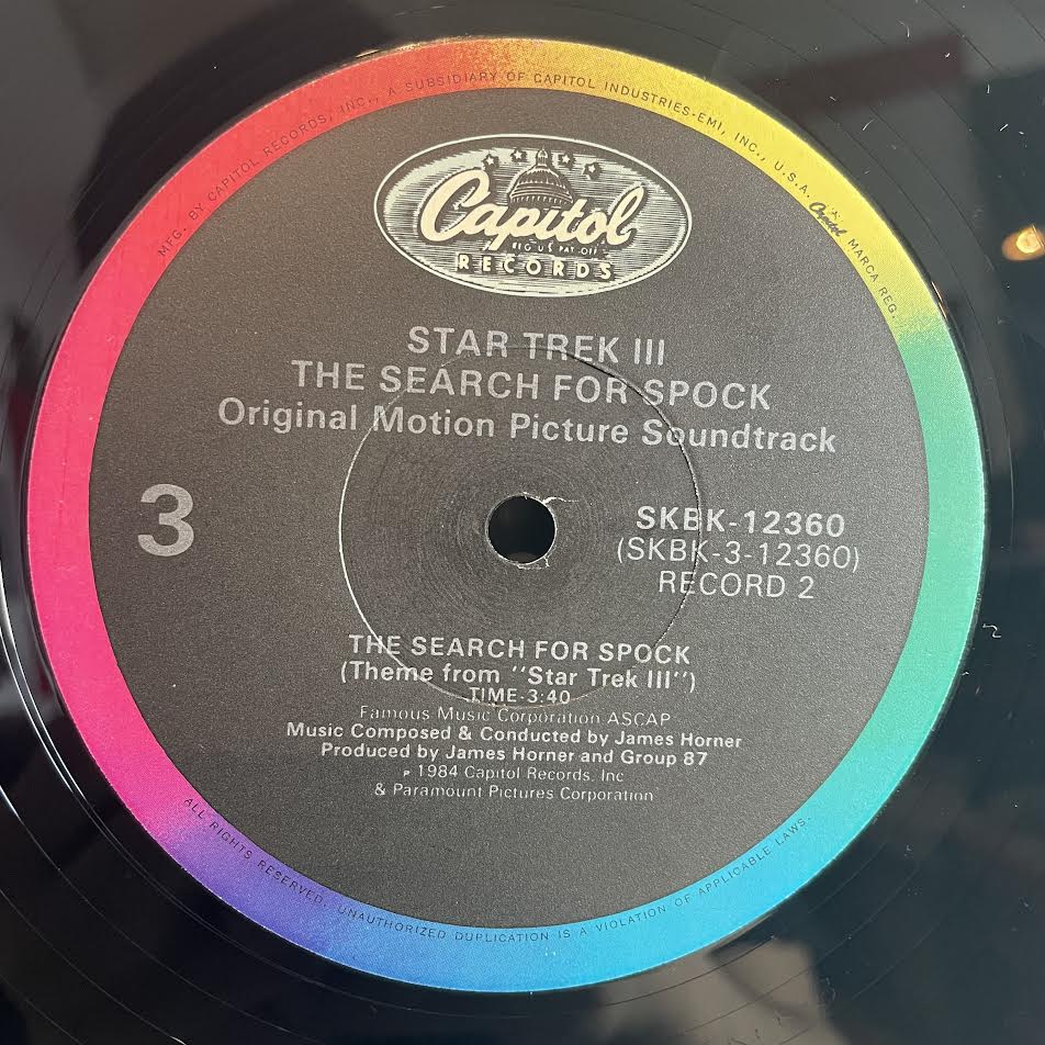 Star Trek III: The Search For Spock (Original Motion Picture Soundtrack) (2xVINYL) | Excellent+ (EX+) Excellent+ (EX+) - SOUNDTRACK / USED *EXCELLENT+*
