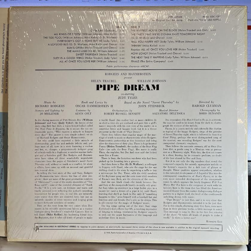 Rodgers & Hammerstein - Pipe Dream *SHRINK* | Excellent+ (EX+) Near Mint (NM) - SOUNDTRACK / USED *EXCELLENT+*