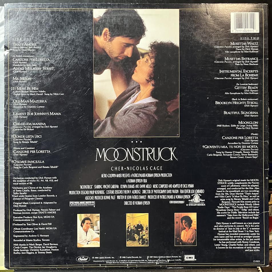 Moonstruck - Original Motion Picture Soundtrack (VINYL) | Excellent+ (EX+) Very Good Plus Plus (VG++) - SOUNDTRACK / USED *EXCELLENT+*
