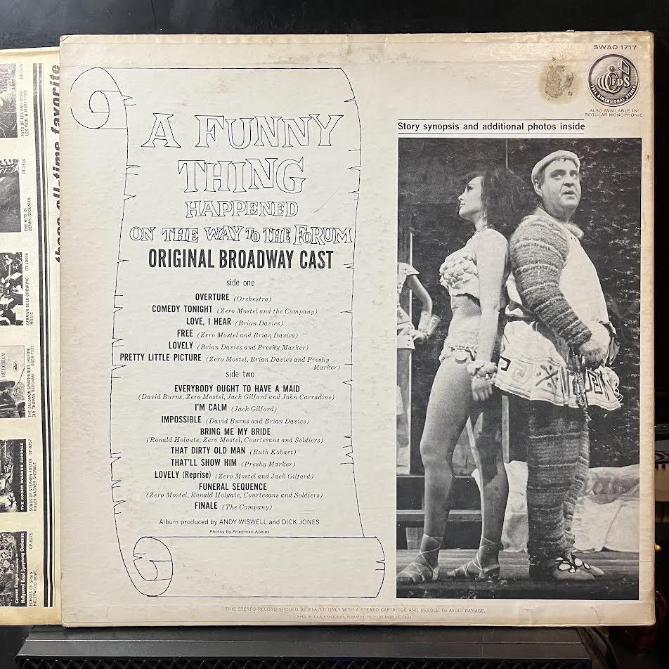 A Funny Thing Happened On The Way To The Forum (VINYL) | Excellent+ (EX+) Excellent (EX) - SOUNDTRACK / USED *EXCELLENT+*