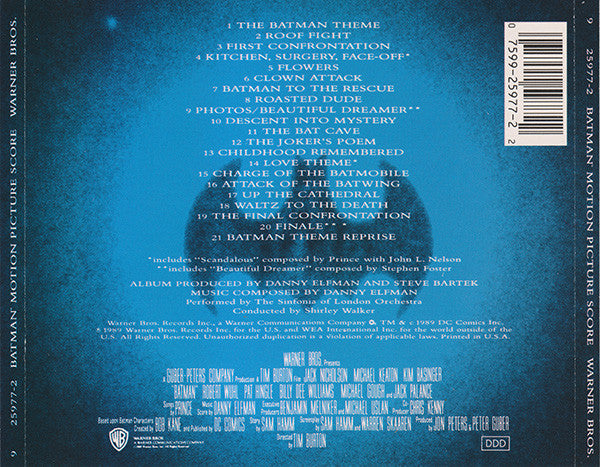 Batman (Original Motion Picture Score) (CD) | Excellent (EX) Excellent (EX) - SOUNDTRACK / USED *EXCELLENT*