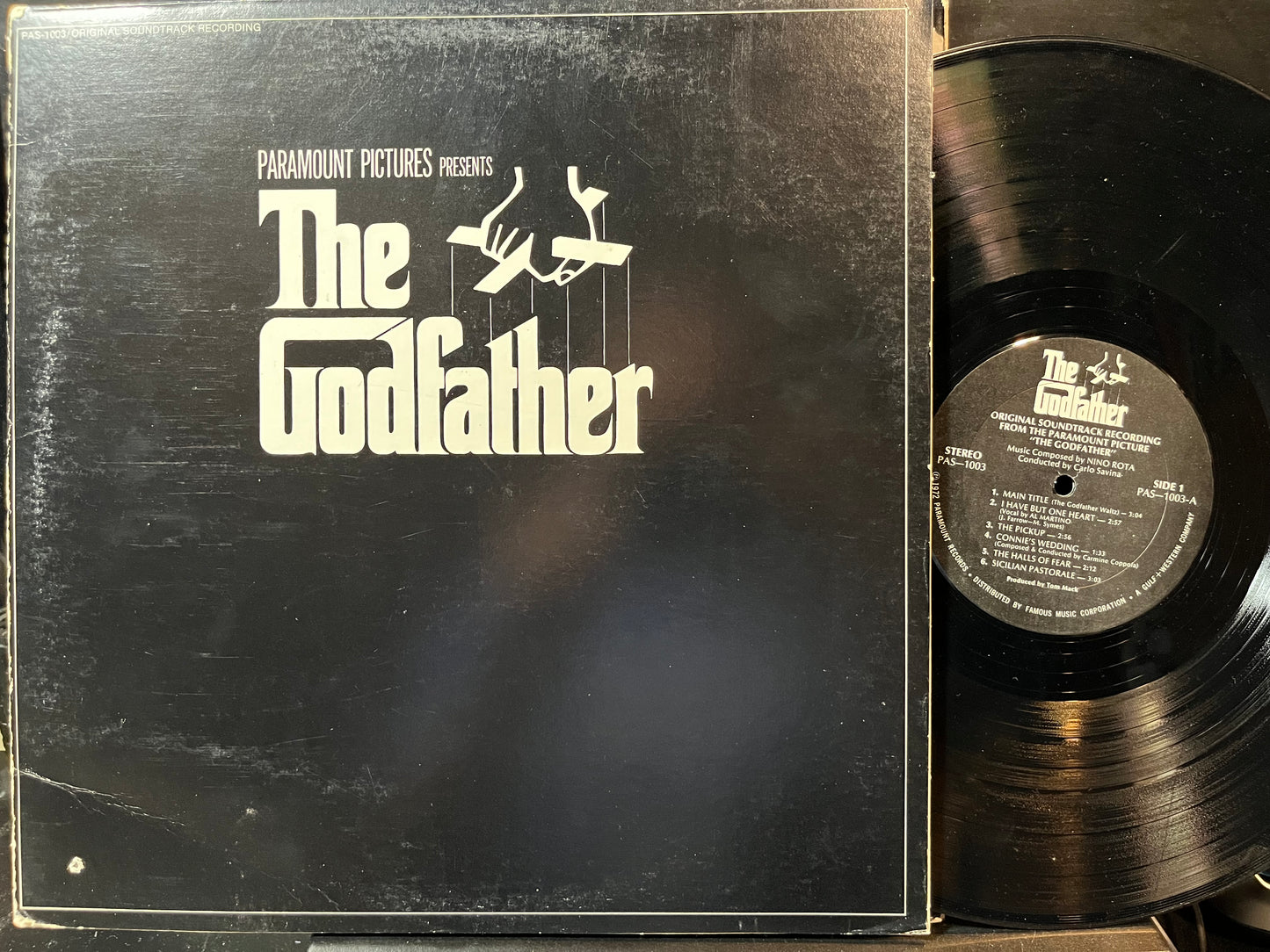 Nino Rota - The Godfather (VINYL LP PARAMOUNT PAS-1003 1972) | USED Excellent (EX) Very Good Plus (VG+) - SOUNDTRACK / USED *EXCELLENT*