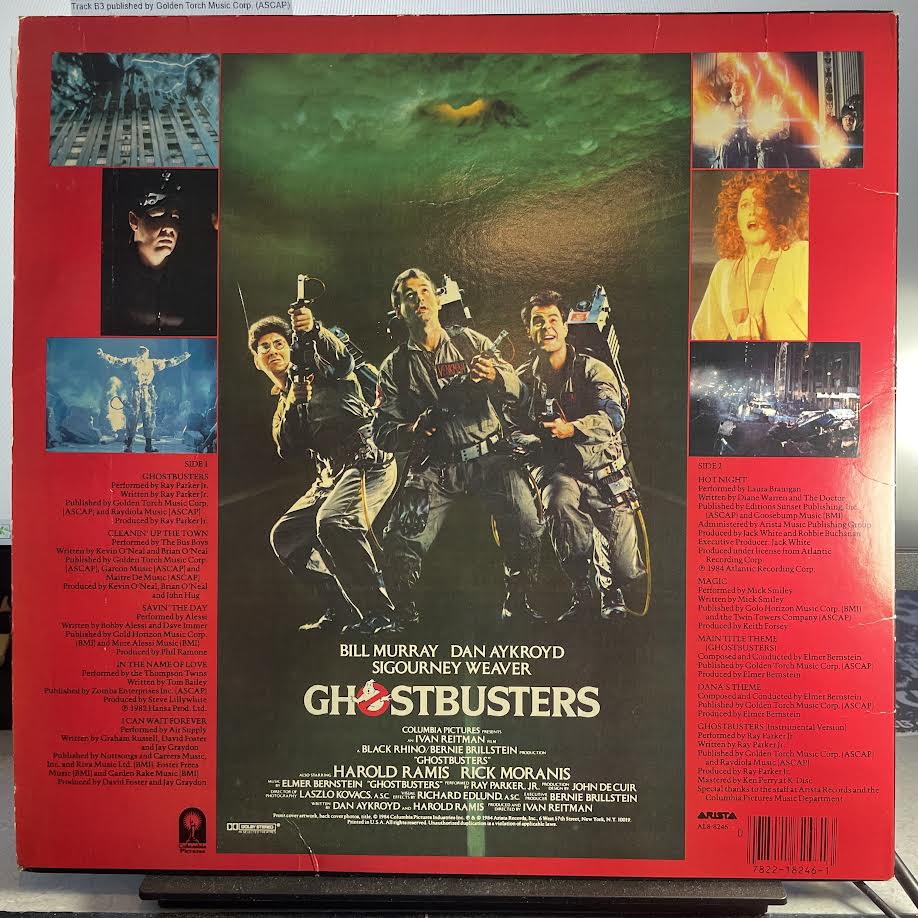 Ghostbusters (Original Soundtrack) (VINYL) | Excellent (EX) Very Good Plus (VG+) - SOUNDTRACK / USED *EXCELLENT*