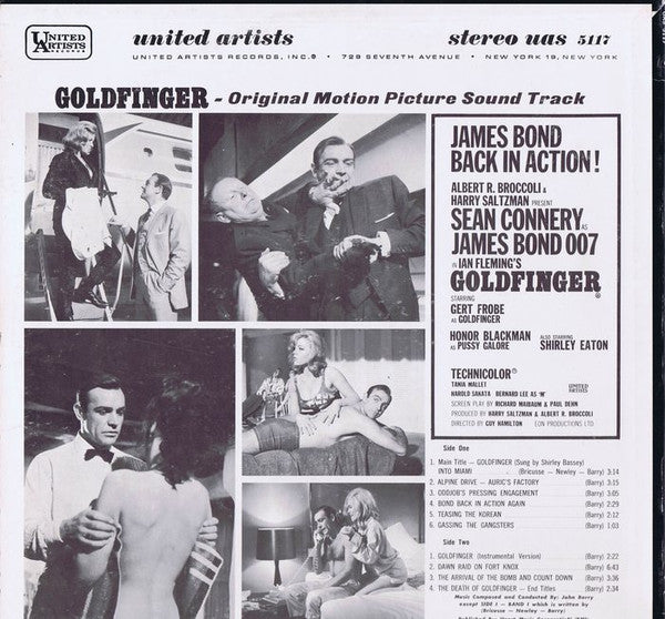 John Barry Goldfinger (Original Motion Picture Sound Track) LP Excellent (EX) Excellent (EX)