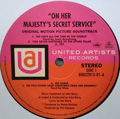 On Her Majesty's Secret Service (Original Motion Picture Soundtrack) (VINYL) | Excellent (EX) Near Mint (NM) - SOUNDTRACK / USED *EXCELLENT*