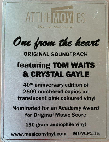 Tom Waits - One From The Heart (The Original Motion Picture Soundtrack Of Francis Coppola's Movie) (VINYL) | Near Mint (NM) Near Mint (NM) - SOUNDTRACK / USED *NEAR MINT*
