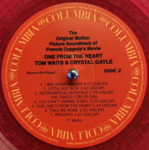 Tom Waits - One From The Heart (The Original Motion Picture Soundtrack Of Francis Coppola's Movie) (VINYL) | Near Mint (NM) Near Mint (NM) - SOUNDTRACK / USED *NEAR MINT*