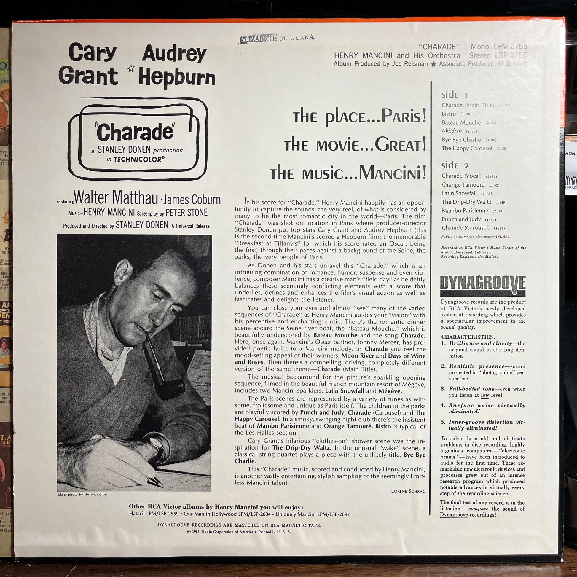 Charade (VINYL) | Near Mint (NM) Near Mint (NM) - SOUNDTRACK / USED *NEAR MINT*