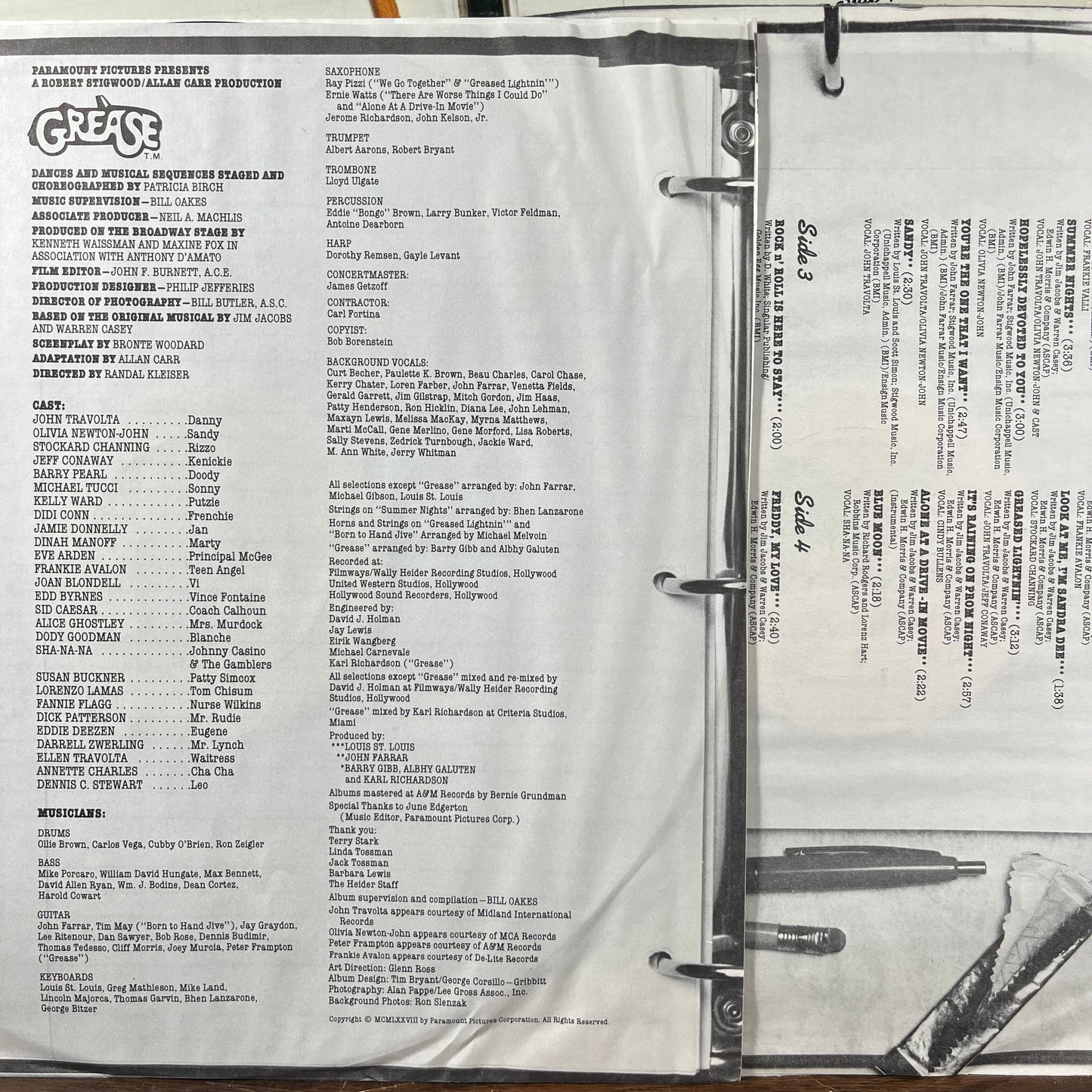 Grease (The Original Soundtrack From The Motion Picture) (2xVINYL) | Near Mint (NM) Near Mint- (NM-) - SOUNDTRACK / USED *NEAR MINT*