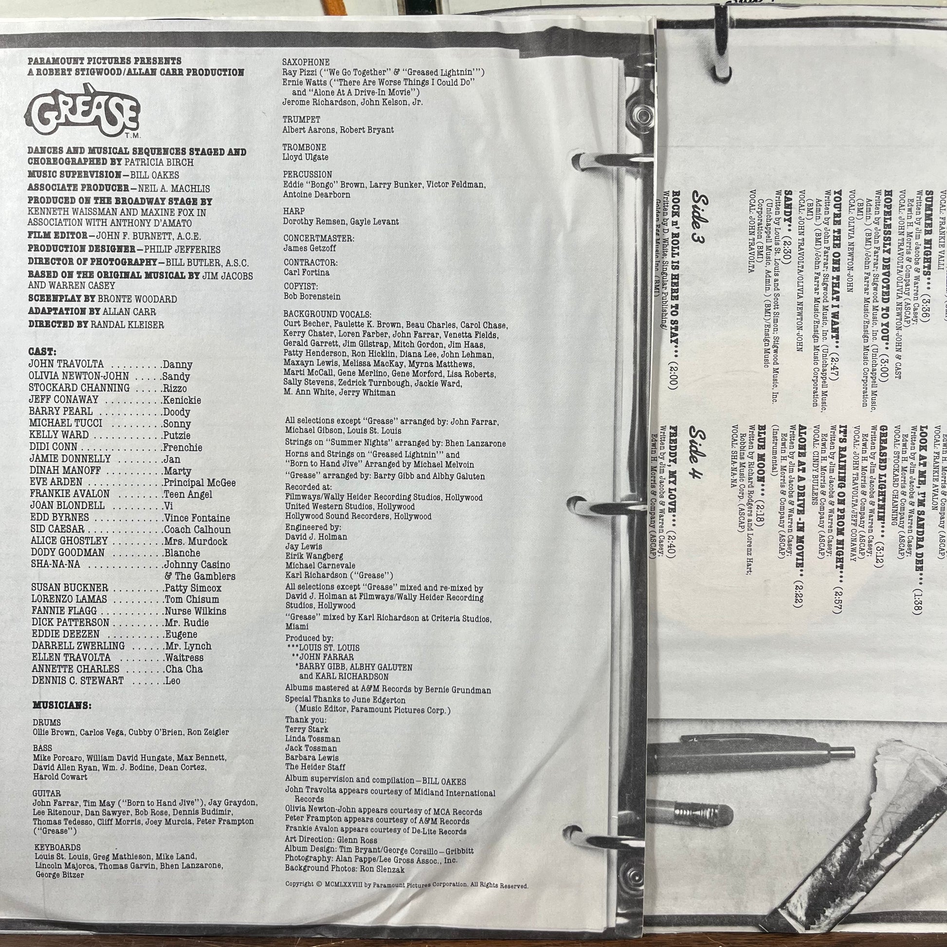 Grease (The Original Soundtrack From The Motion Picture) (2xVINYL) | Near Mint (NM) Near Mint- (NM-) - SOUNDTRACK / USED *NEAR MINT*