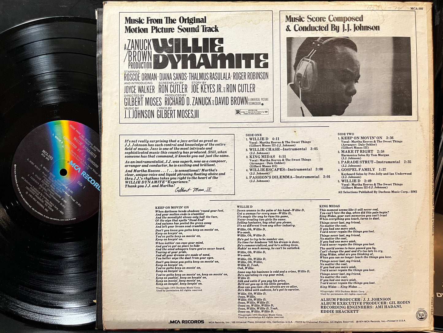 J.J. Johnson - Willie Dynamite (Music From The Original Motion Picture Soundtrack) (VINYL LP MCA MCA-393 1974) | USED Near Mint (NM or M-) Excellent+ (EX+) - SOUNDTRACK / USED *NEAR MINT*