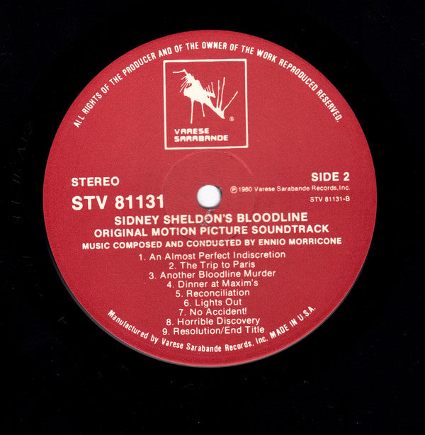 Ennio Morricone Bloodline (Original Motion Picture Soundtrack) LP Near Mint (NM or M-) Near Mint (NM or M-)