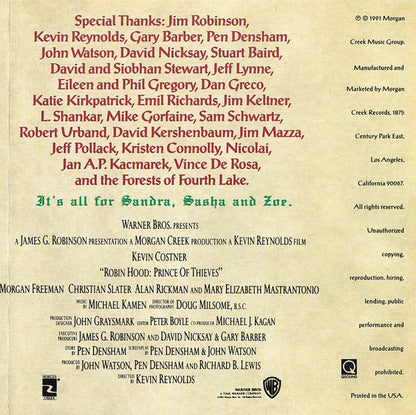 Robin Hood: Prince Of Thieves (Original Motion Picture Soundtrack) (CD) | Near Mint (NM) Near Mint (NM) - SOUNDTRACK / USED *NEAR MINT*