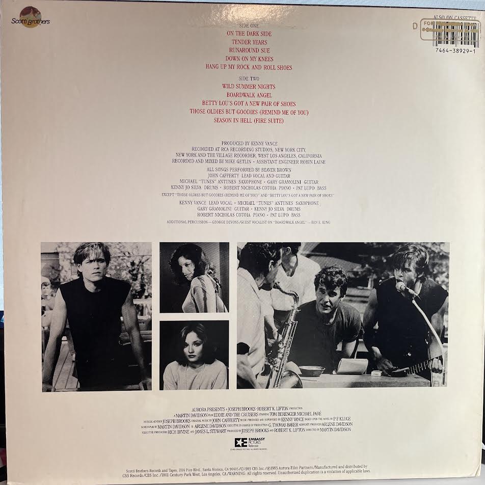 Eddie And The Cruisers (Original Motion Picture Soundtrack) (VINYL) | Near Mint (NM) Excellent (EX) - SOUNDTRACK / USED *NEAR MINT*