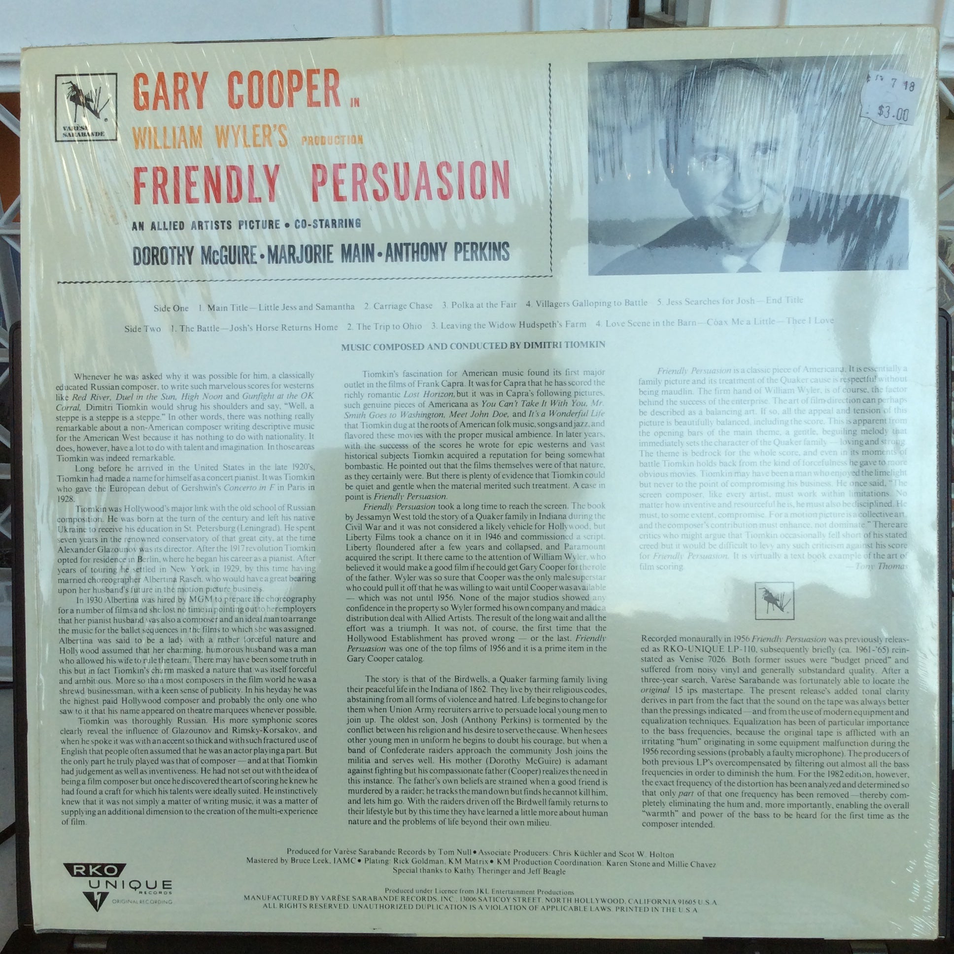 Friendly Persuasion (Original Music From The Soundtrack Of The Motion Picture) (VINYL) | Near Mint (NM) Near Mint (NM) - SOUNDTRACK / USED *NEAR MINT*
