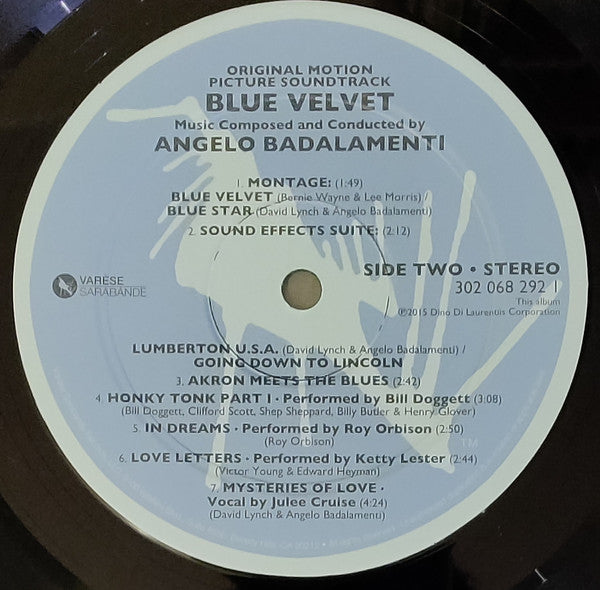 Blue Velvet (Original Motion Picture Soundtrack) (VINYL) | Near Mint (NM) Near Mint (NM) - SOUNDTRACK / USED *NEAR MINT*
