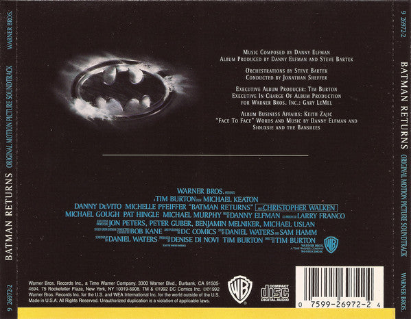 Batman Returns (Original Motion Picture Soundtrack) (CD) | Near Mint (NM or M-) Excellent (EX) - SOUNDTRACK / USED *NEAR MINT*