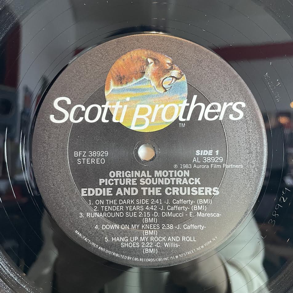 Eddie And The Cruisers (Original Motion Picture Soundtrack) (VINYL) | Near Mint (NM) Excellent (EX) - SOUNDTRACK / USED *NEAR MINT*