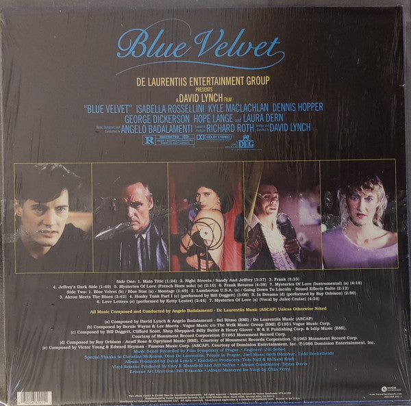 Blue Velvet (Original Motion Picture Soundtrack) (VINYL) | Near Mint (NM) Near Mint (NM) - SOUNDTRACK / USED *NEAR MINT*