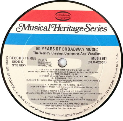 50 Years Of Broadway Music | Near Mint (NM) Near Mint (NM) - SOUNDTRACK / USED *NEAR MINT*