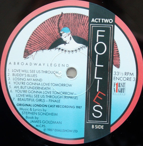 Follies - A Broadway Legend (Original London Cast, 1987) (2xVINYL) | Very Good Plus (VG+) Excellent (EX) - SOUNDTRACK / USED *VERY GOOD+*