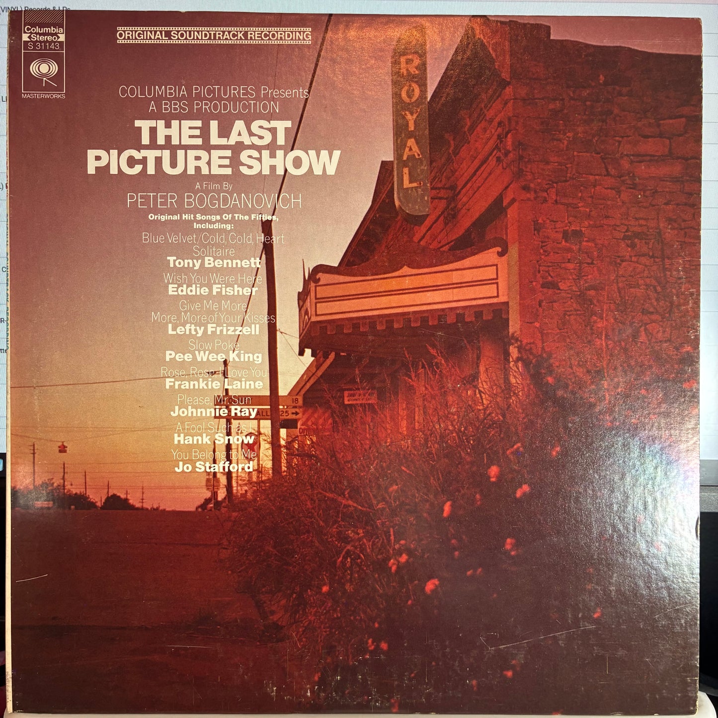 The Last Picture Show (Original Soundtrack Recording) (VINYL) | Very Good Plus (VG+) Excellent (EX) - SOUNDTRACK / USED *VERY GOOD+*