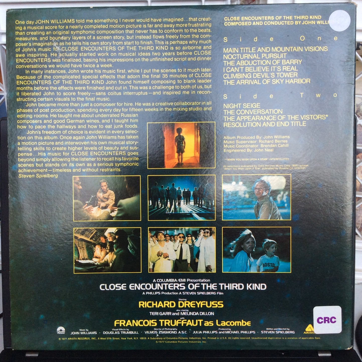 Close Encounters Of The Third Kind (Original Motion Picture Soundtrack) (VINYL)*NO 7"* | Very Good Plus Plus (VG++) Excellent+ (EX+) - SOUNDTRACK / USED *VERY GOOD++*