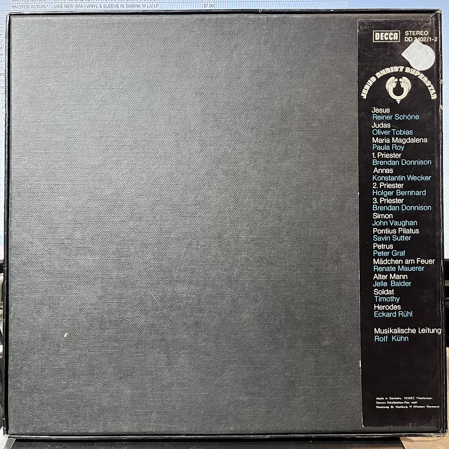 Jesus Christ Superstar (Deutsche Originalaufnahme) (2xVINYL BOX) | Very Good Plus (VG+) Excellent (EX) - SOUNDTRACK / USED *VERY GOOD+*