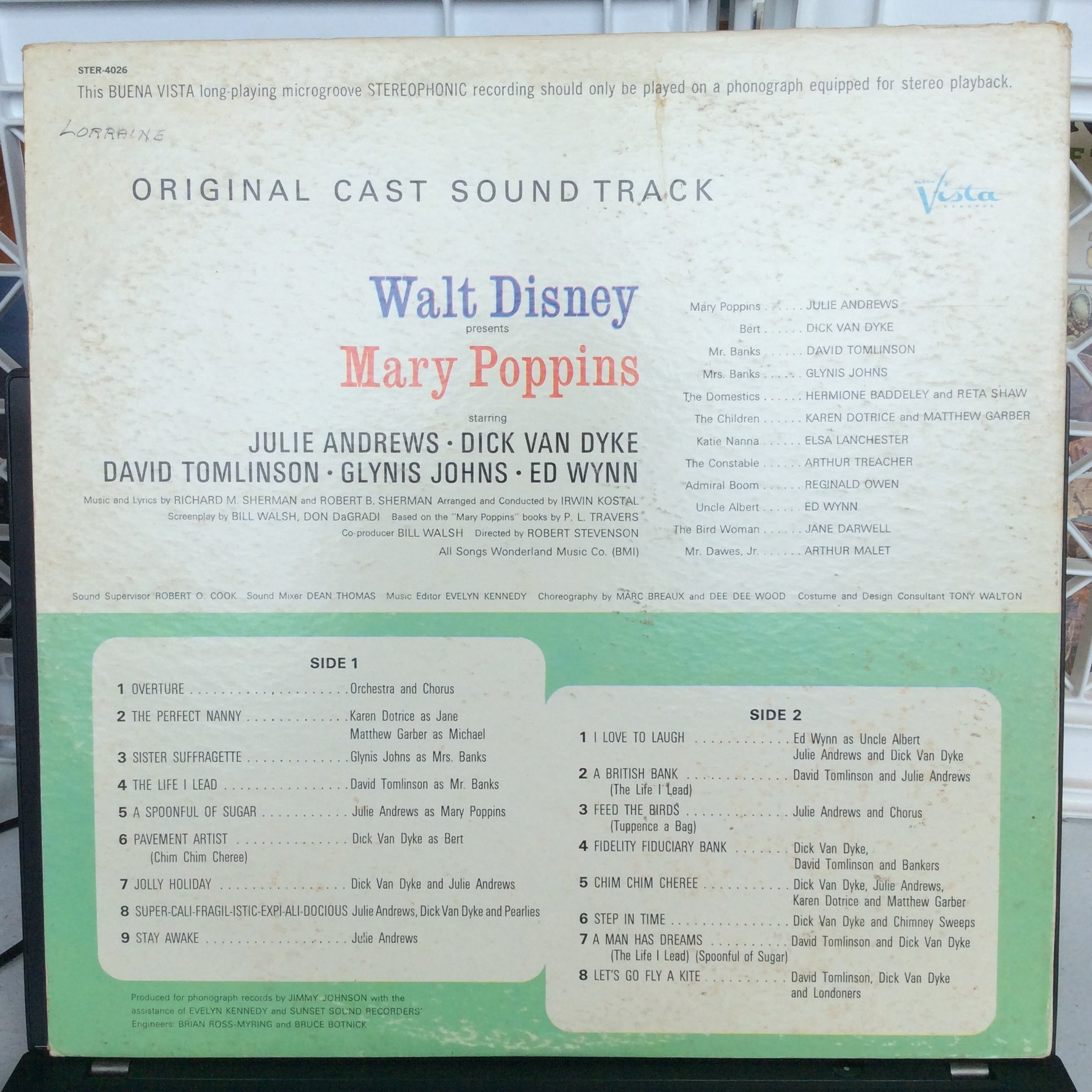 Mary Poppins (Original Cast Sound Track) (VINYL) | Very Good Plus Plus (VG++) Very Good Plus (VG+) - SOUNDTRACK / USED *VERY GOOD++*