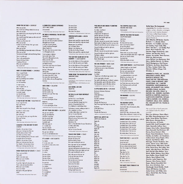 TeeVee Toons: The Commercials (VINYL) | Very Good (VG) Excellent (EX) - SOUNDTRACK / USED *VERY GOOD*