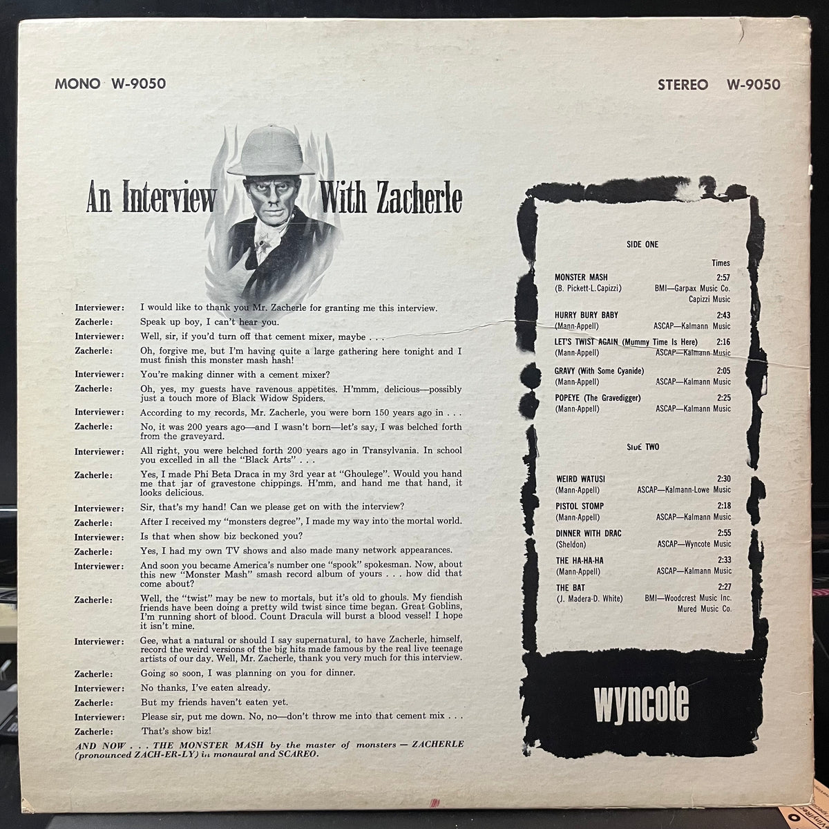 John Zacherle - Monster Mash (VINYL LP) | USED Very Good (VG) Excellent (EX) - SOUNDTRACK / USED *VERY GOOD*