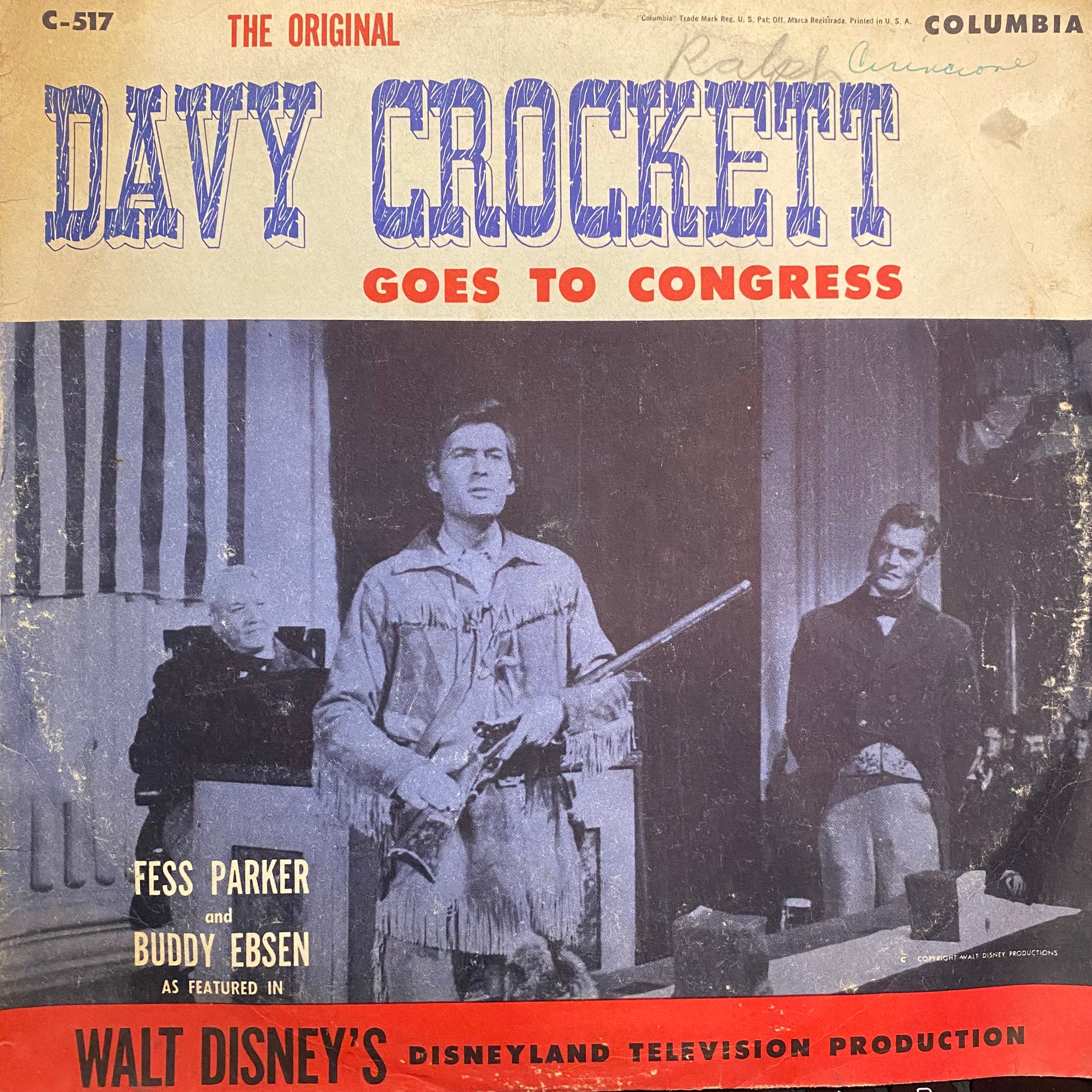 Fess Parker - Davy Crockett Goes to Congress | Good Plus (G+) Very Good (VG) - SPOKEN WORD / USED *78RPM/GOOD+*
