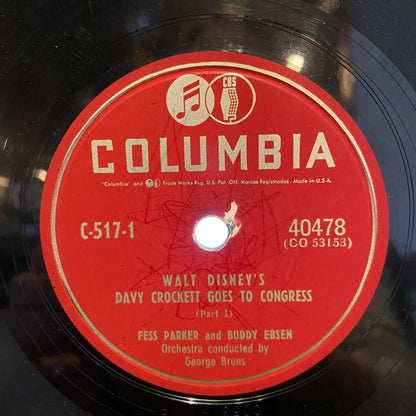 Fess Parker - Davy Crockett Goes to Congress | Good Plus (G+) Very Good (VG) - SPOKEN WORD / USED *78RPM/GOOD+*