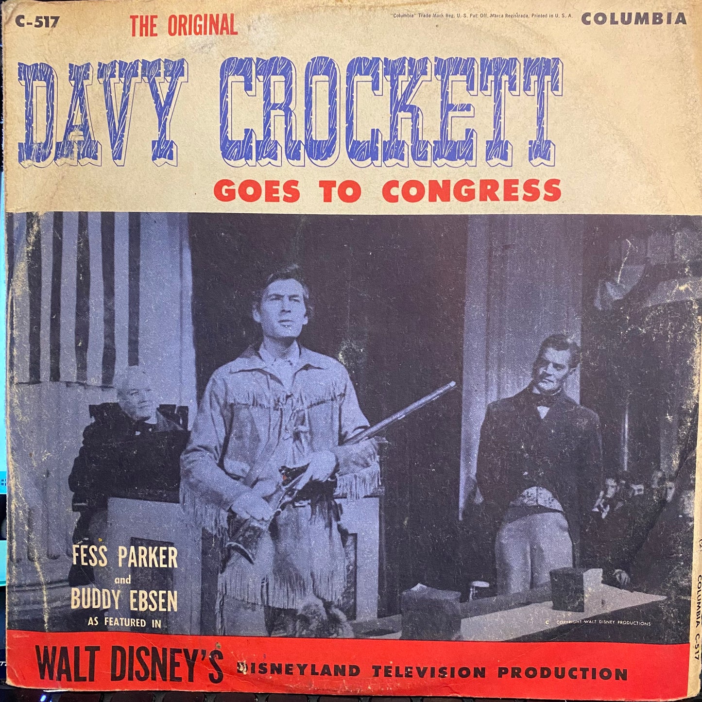 Fess Parker - Davy Crockett Goes to Congress | Good Plus (G+) Very Good (VG) - SPOKEN WORD / USED *78RPM/GOOD+*
