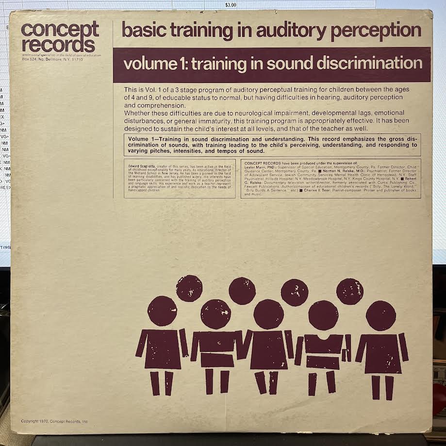 Basic Training In Auditory Perception, Volume 1: Training In Sound Discrimination (VINYL) | Excellent (EX) Excellent (EX) - SPOKEN WORD / USED *EXCELLENT*
