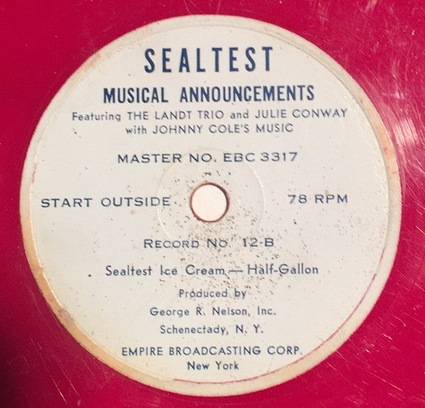 The Landt Trio - Sealtest Musical Announcements | Excellent (EX) Generic - SPOKEN WORD / USED *EXCELLENT*RED*