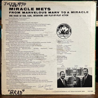 The Miracle Mets - From Marvelous Marv To A Miracle In Play-By-Play Action (VINYL) | Near Mint- (NM-) Excellent (EX) - SPOKEN WORD / USED *NEAR MINT-*