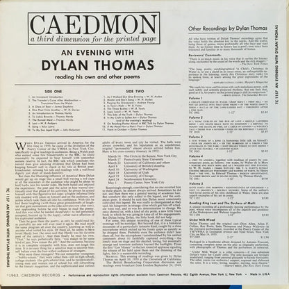 An Evening With Dylan Thomas Reading His Own And Other Poems | Near Mint (NM) Excellent (EX) - SPOKEN WORD / USED *NEAR MINT*