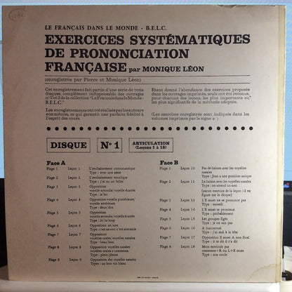 Exercises Systematiques De Prononciation Francaise (VINYL) | Near Mint (NM or M-) Very Good Plus (VG+) - SPOKEN WORD / USED *NEAR MINT*