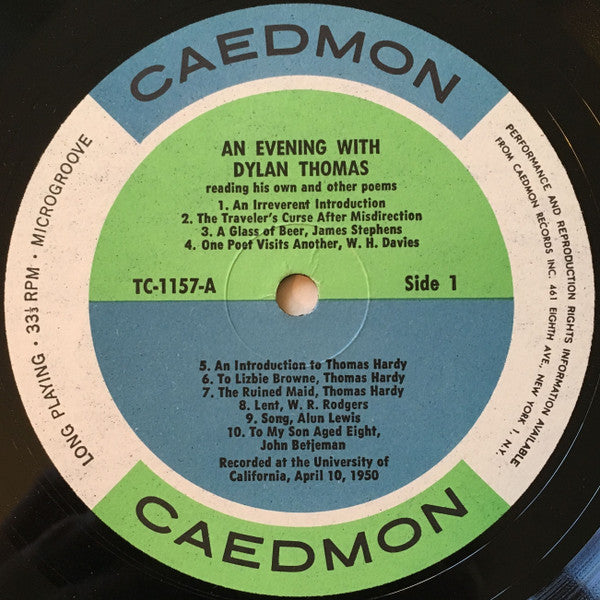 An Evening With Dylan Thomas Reading His Own And Other Poems | Near Mint (NM) Excellent (EX) - SPOKEN WORD / USED *NEAR MINT*