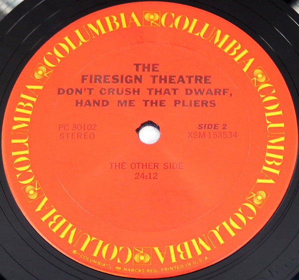 The Firesign Theatre - Don't Crush That Dwarf, Hand Me The Pliers | Near Mint (NM) Near Mint (NM) - SPOKEN WORD / USED *NEAR MINT*