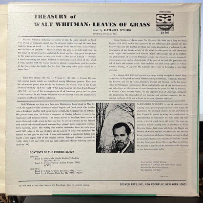 Treasury Of Walt Whitman: Leaves Of Grass (VINYL) | Near Mint (NM) Near Mint (NM) - SPOKEN WORD / USED *NEAR MINT*