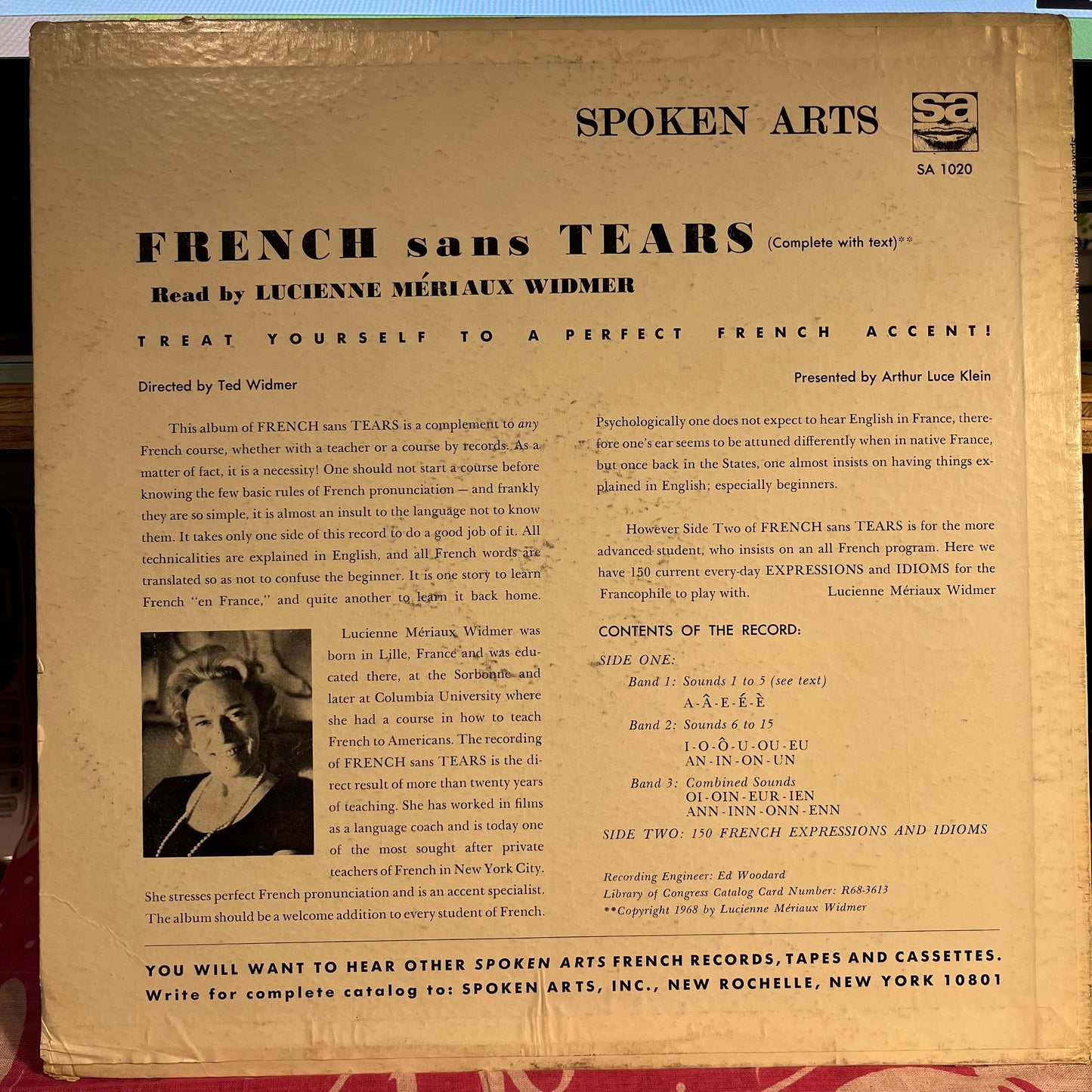 Lucienne Meriaux Widmer - French Sans Tears | Near Mint (NM) Excellent (EX) - SPOKEN WORD / USED *NEAR MINT*